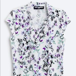 Karl Lagerfeld white and floral blouse, size XXL and in perfect condition!